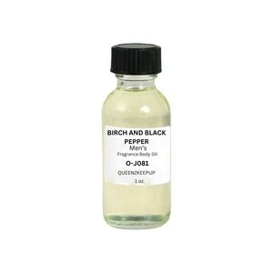 Birch and Black Pepper Men's Body Oil Smoky Woods Spicy Bold Rugged Scent 1 oz